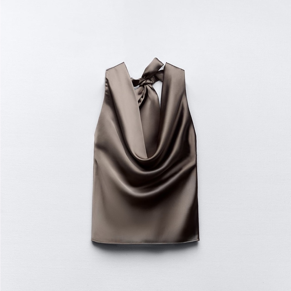 ZARA satin effect halter top